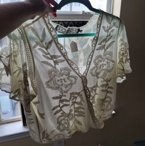 Bohemian white lace top